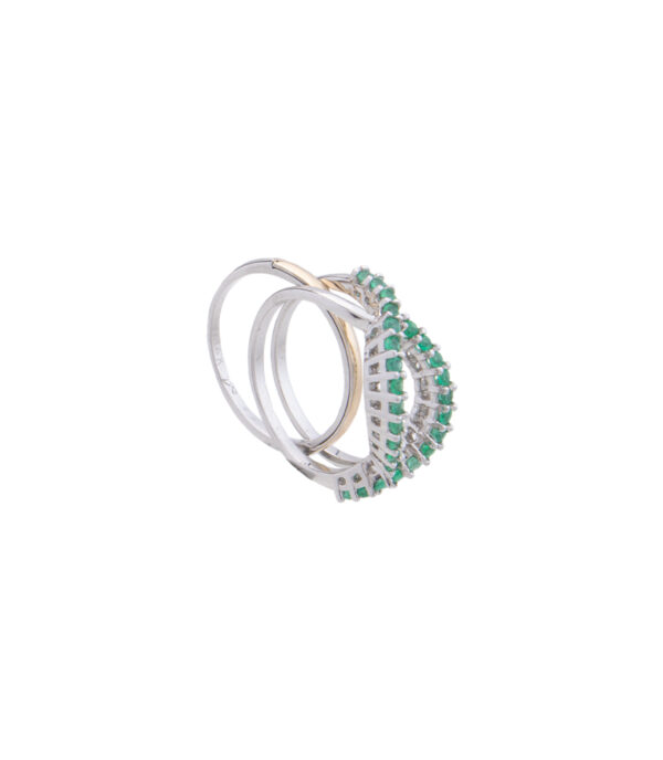 emerald-sterling-silver-ring-14k-gold-foil-wedding-band