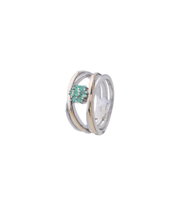 criss-cross-flower-ring-genuine-natural-stone-emerald-sterling-silver