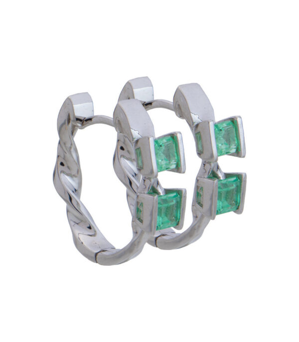 twist natural emerald earrings