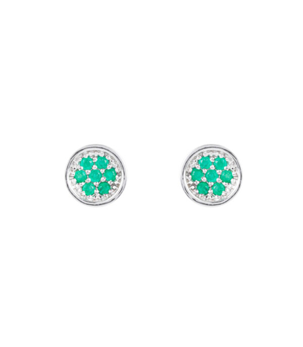 pinwheel emerald earrings